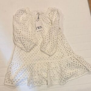 Zara Kids White Eyelet Dress